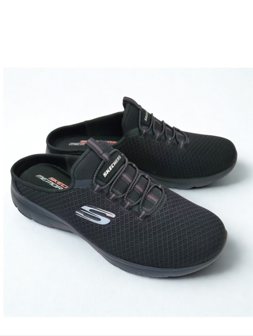 Skechers  Women' Sport Summits- Swift Step Slip On Black Mesh Sneakers Size 8